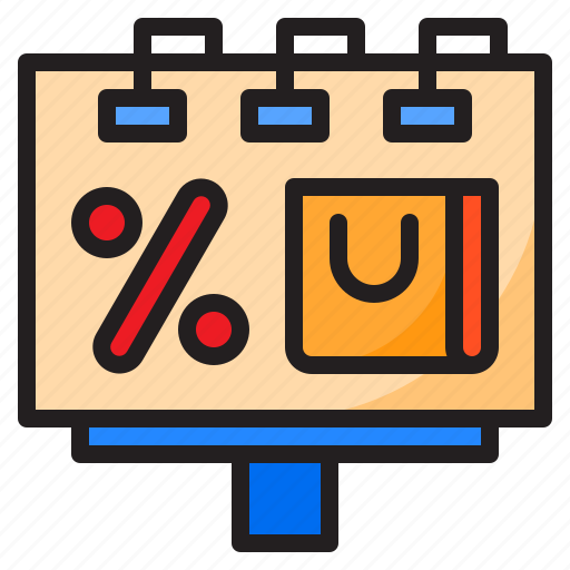 Billboard, discount, shopping, bag, advertizing icon - Download on Iconfinder