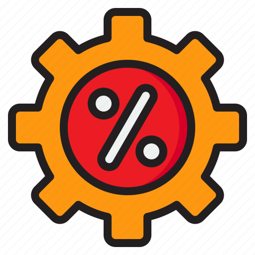 Gear, setting, discount, percent, tag, management icon - Download on Iconfinder