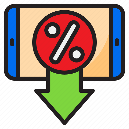Mobilephone, percent, tag, arrow, sale, discount icon - Download on Iconfinder