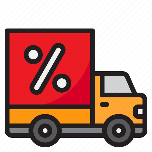 Truck, discount, percent, tag, delivery, logistic icon - Download on Iconfinder