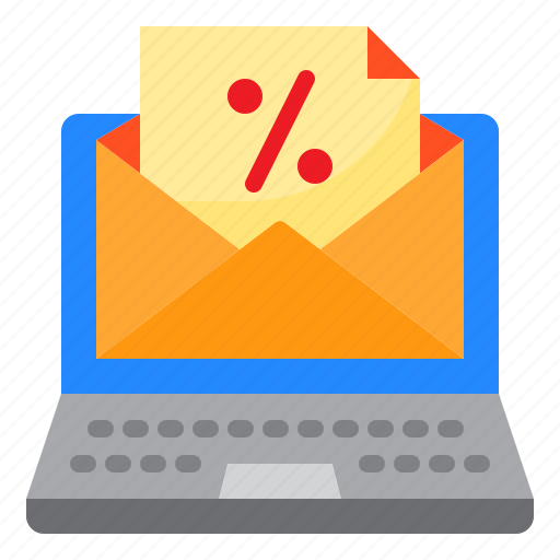 Mail, laptop, email, discount, shopping, online icon - Download on Iconfinder