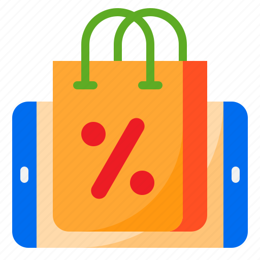 Mobilephone, percent, tag, online, discount, shopping, bag icon - Download on Iconfinder