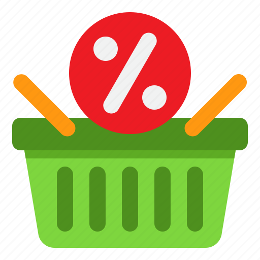 Shopping, basket, discount, percent, tag, sale icon - Download on Iconfinder