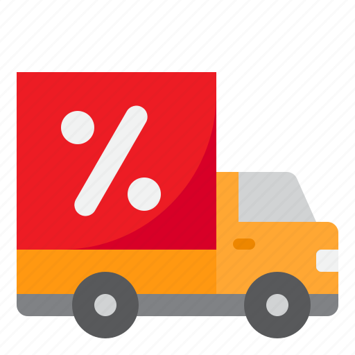 Truck, discount, percent, tag, delivery, logistic icon - Download on Iconfinder