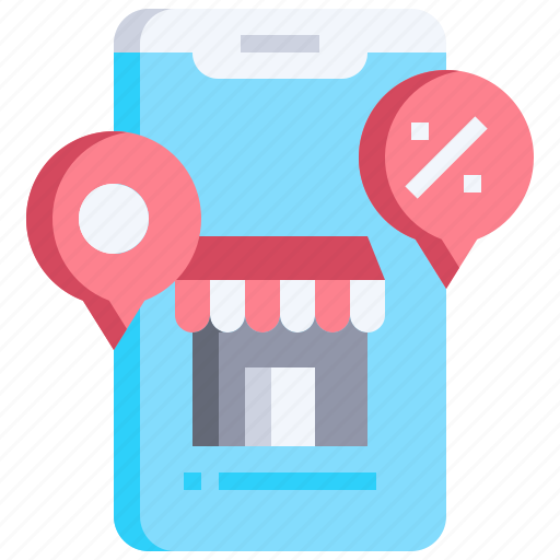Pin, online, shopping, store, location, smartphone icon - Download on Iconfinder