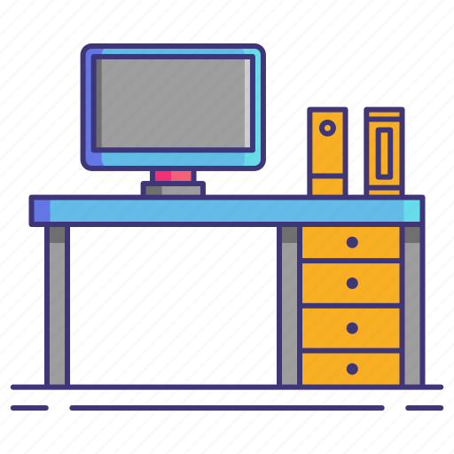 Furniture, interior, desk, computer icon - Download on Iconfinder