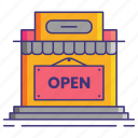open, shop, sign