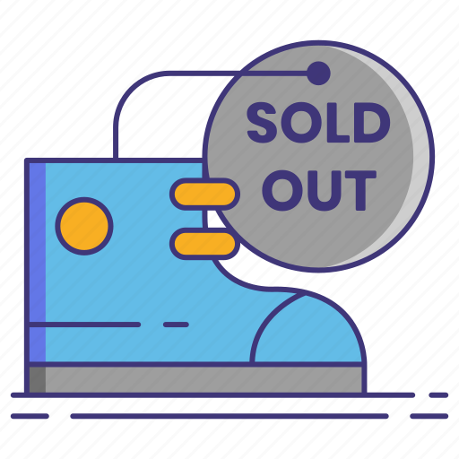 Sold, out, sale, boots, sign icon - Download on Iconfinder