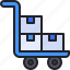 trolley, cart, box, delivery, package 