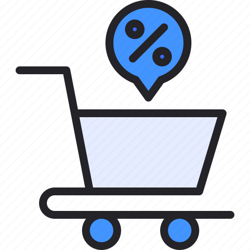Trolley, cart, shopping, discount, sales icon - Download on Iconfinder