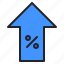 up, arrow, discount, sale, percentage 