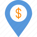 dollar, location, atm, currency, money, pin, pointer, icon