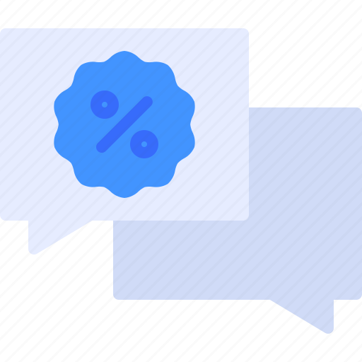 Conversation, chat, discount, sale, percentage icon - Download on Iconfinder