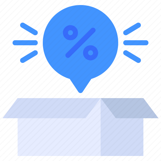 Open, box, package, discount, percentage icon - Download on Iconfinder