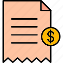 shopping, receipt, bill, invoice, payment, icon