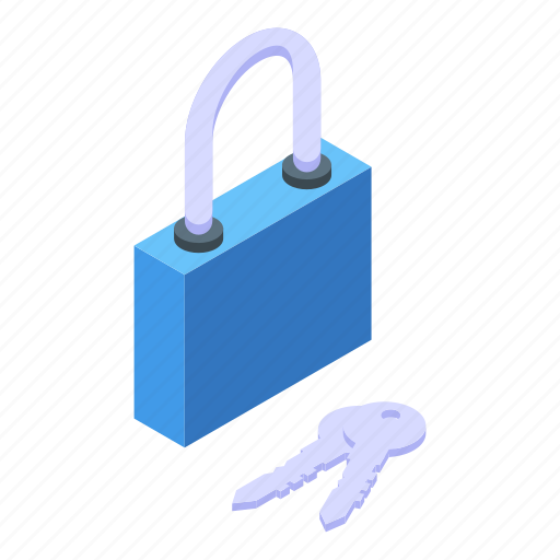 Block, chain, padlock, isometric icon - Download on Iconfinder