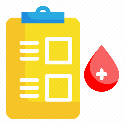 Checklist, blood, drop, donation, donor, clipboard, medical icon - Download on Iconfinder