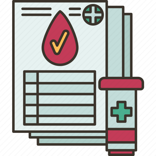 Blood, assurance, donation, document, record icon - Download on Iconfinder
