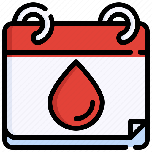 Calendar, schedule, blood, donation, drop, transfusion icon - Download on Iconfinder
