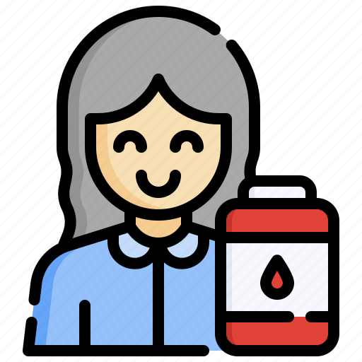 Donor, blood, woman, bag, donation icon - Download on Iconfinder