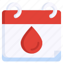 calendar, schedule, blood, donation, drop, transfusion