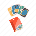 uno, cards, flat, icon, board, game, entertainment, play, toy