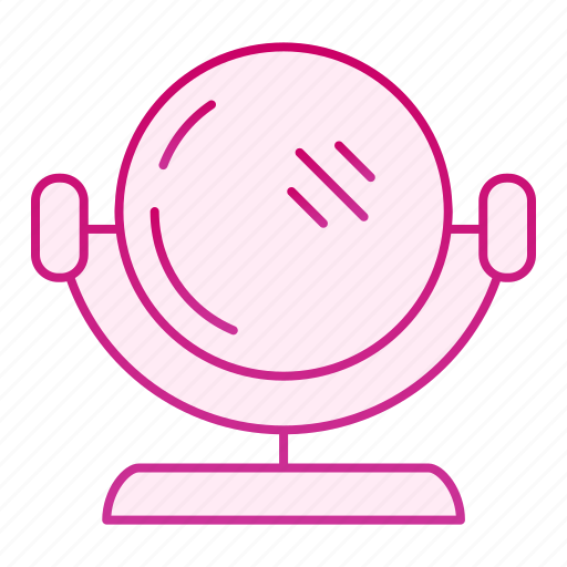 Mirror, circle, reflection, round, stand, metal, accessory icon - Download on Iconfinder