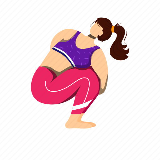 Yoga, woman, noose, pasasana, pose illustration - Download on Iconfinder