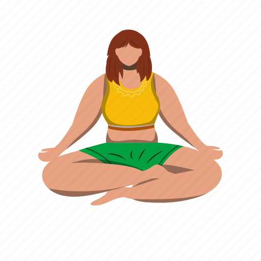 Yoga, woman, lotus, padmasana, pose illustration - Download on Iconfinder