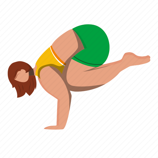 Yoga, woman, crane, bakasana, pose illustration - Download on Iconfinder