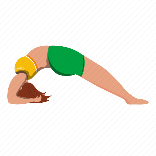 Yoga, woman, dwi pada viparita dandasana, dropping, back illustration - Download on Iconfinder