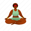 african american, yoga, woman, lotus, padmasana