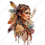 woman, girl, boho, tribal, watercolor, bohemian, gypsy, ethic, decor 