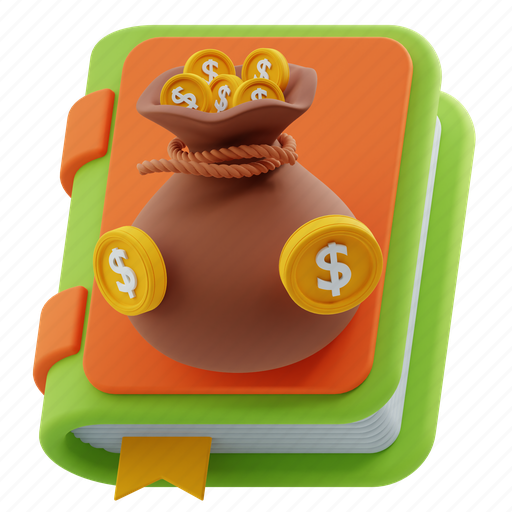 Finance, book, education, study, bookmark, reading, library 3D illustration - Download on Iconfinder