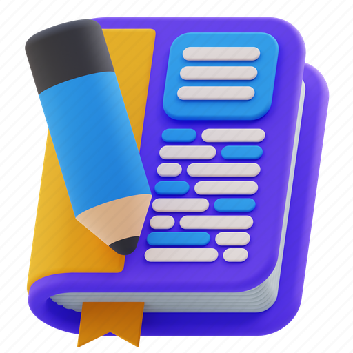 School, book, education, bookmark, library, learning 3D illustration - Download on Iconfinder