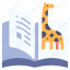 animal, book, education, giraffe, reading, wild, wildlife 
