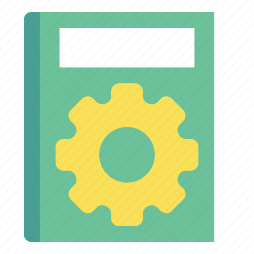 Book, education, gear, library, manual, store icon - Download on Iconfinder