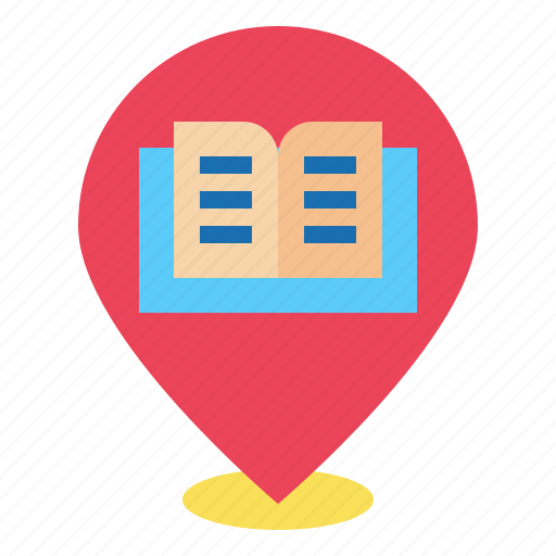 Book, bookshop, location, map, pin, store icon - Download on Iconfinder