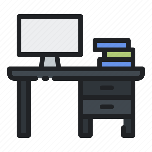 Desk, table, office, computer, workspace, monitor icon - Download on Iconfinder