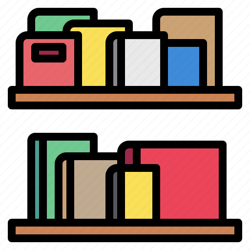 Book, books, bookshelves, education, library, store, study icon - Download on Iconfinder