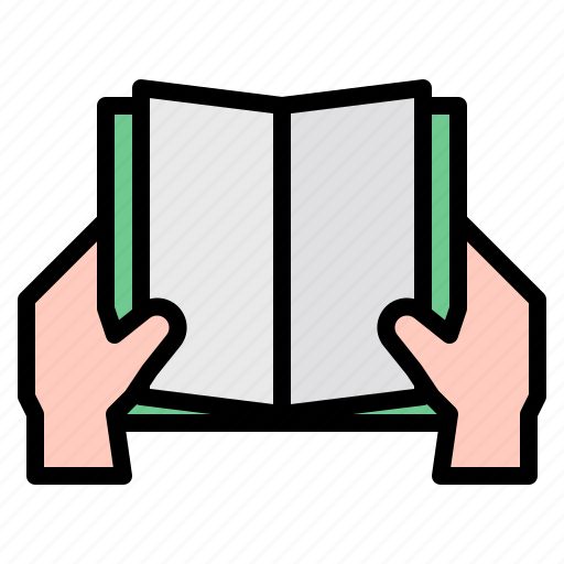 Book, education, hands, openbook, readding, store, study icon - Download on Iconfinder
