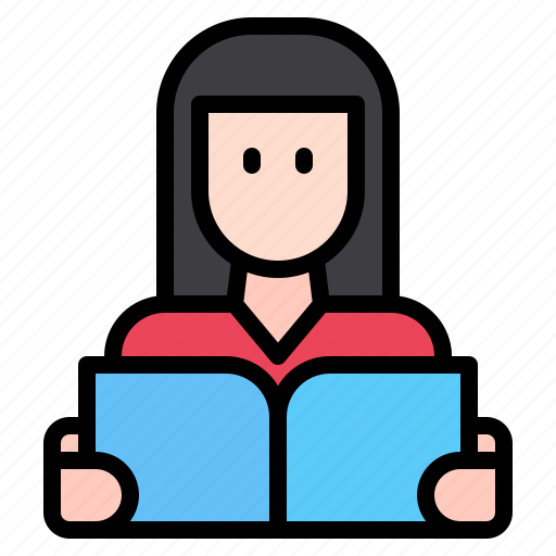 Avatar, book, education, girl, reading, student, woman icon - Download on Iconfinder