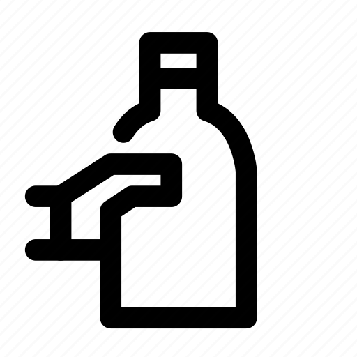Bottle, hand, water, glass icon - Download on Iconfinder