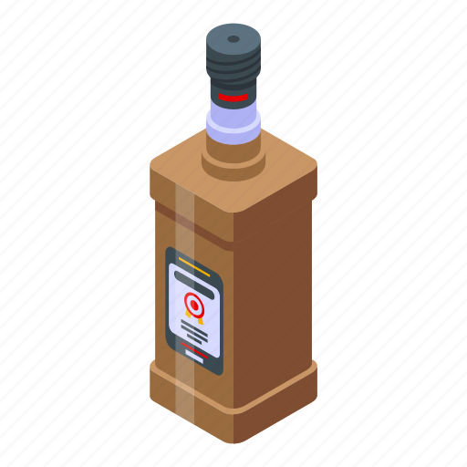 Rum, bourbon, isometric icon - Download on Iconfinder