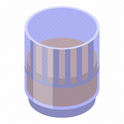 Bourbon, glass, isometric icon - Download on Iconfinder
