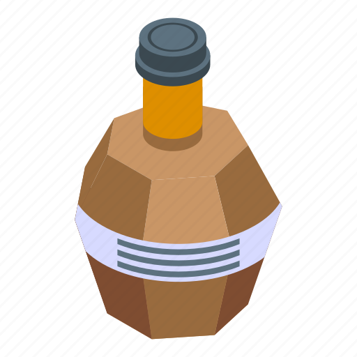 Bourbon, bottle, isometric icon - Download on Iconfinder