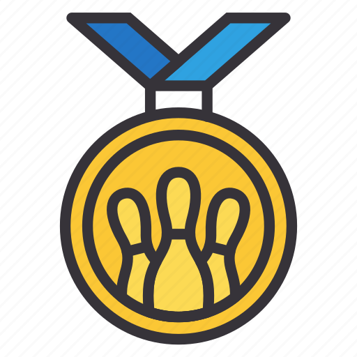 Bowling, sport, medal, champion icon - Download on Iconfinder