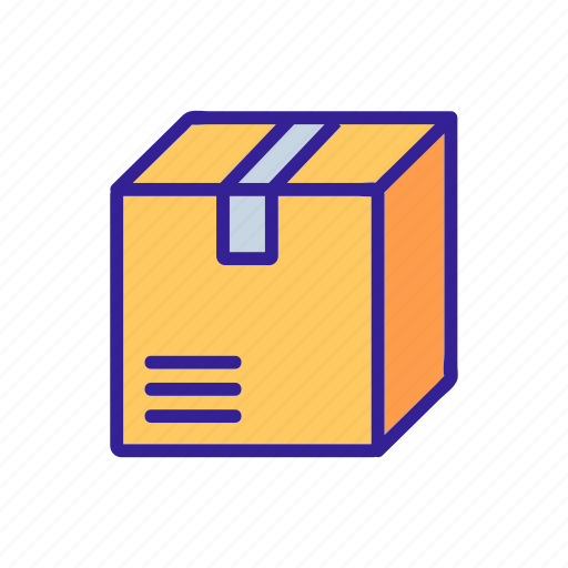 Box, cardboard, carton, container, contour, delivery, packaging icon - Download on Iconfinder