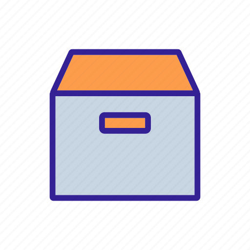 Box, cardboard, carton, container, contour, package, packaging icon - Download on Iconfinder