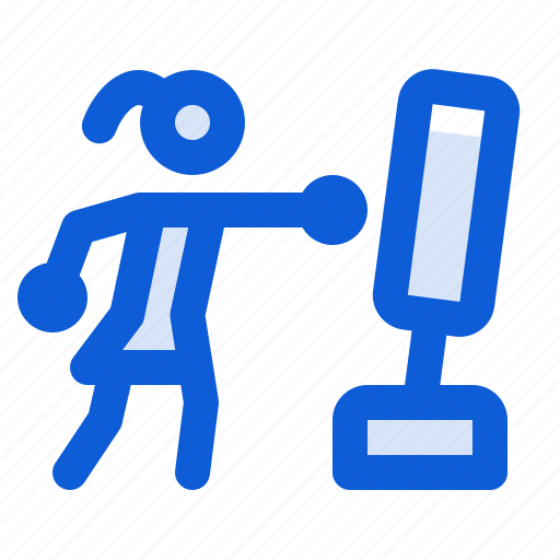Boxing, exercise, punching, sandbag, standing, heavy, bag icon - Download on Iconfinder